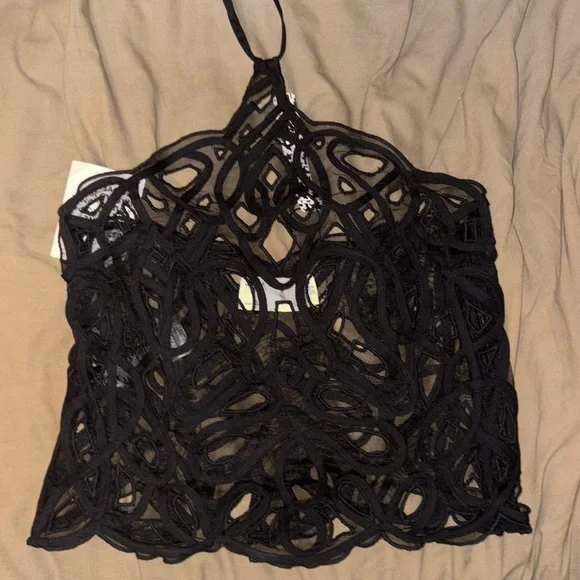 NWT ASOS EDITION embroidered halterneck top with cut out work - Picture 8 of 8